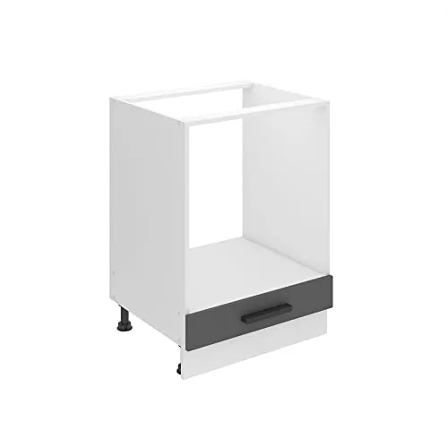 Belini Küchenunterschrank 60 cm - Silber matt - Küchenunterschrank ohne Arbeitsplatte, mit Super-Soft-Touch-System für sanftes Schließen. Hochglanzfronten und langlebige Materialien sorgen für höchsten Komfort und Schutz.