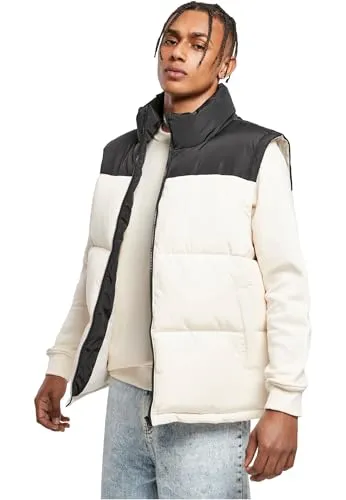 Urban Classics Herren Block Puffer Vest - Herren-Weste, ideal für die Übergangszeit, bietet Wärme und Leichtigkeit mit modernem Design und Bewegungsfreiheit.
