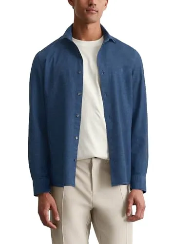 Marc O'Polo DENIM Langarmhemd - Hochwertiges Chambray Hemd - Hemden aus 100% Bio-Baumwolle mit weicher Haptik. Modernes Design mit Shaped Fit und Haifischkragen für einen stilvollen Look.