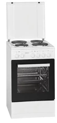 Bomann EH 561 weiß - Eleganter Elektroherd - Herd mit 4 Kochzonen und Backofen, ideal für effizientes Kochen und Backen in der modernen Küche.