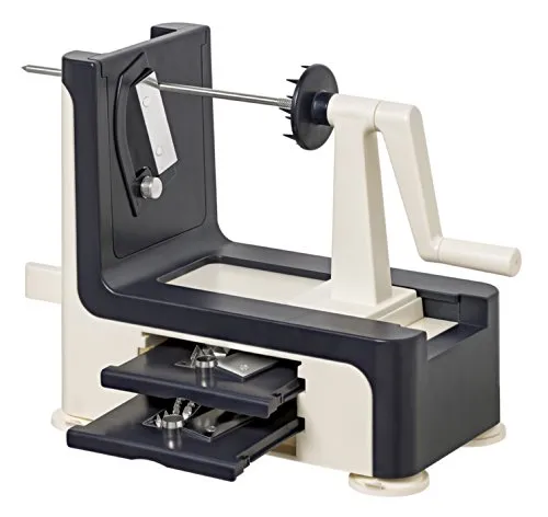 Lurch 10301 Super-Spiralschneider - Spiralen und Spaghetti aus Obst und Gemüse, rostfreies Edelstahlmesser und rutschfeste Saugfüße für optimalen Stand