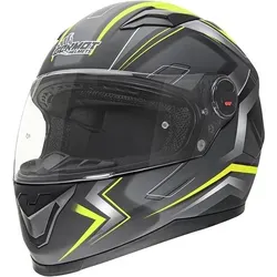 Germot GM 320 Helm, schwarz-gelb, Größe S - Motorradhelm mit hohem Sicherheitsstandard, ideal für Alltag und lange Touren, ausgestattet mit weichem Innenfutter für maximalen Komfort.