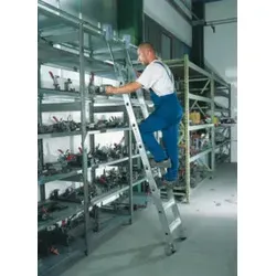 Regalwerk AluminiumRegalleiter fahrbar Arbeitshöhe 4.300 mm Leiterlänge 3.190 mm