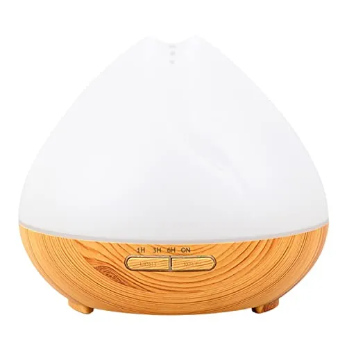 Aroma Diffuser Holzdesign mit weiß - Aromadiffuser für ätherische Öle mit LED Licht 3-in-1: Ultraschall Diffusor, Luftbefeuchter und Nachtlicht - 400 ml - aus der Apotheke