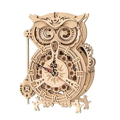 ROKR Owl Uhr Bausatz in braun von ROKR