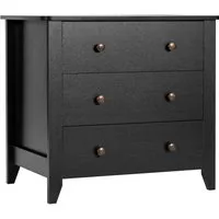 Costway Kommode mit 3 Schubladen Schwarz 71 x 46 x 66 cm in schwarz von Costway