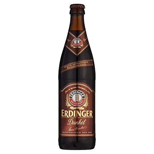 Erdinger Dunkel Weizenbier 0,5L - 10 Flaschen - Weizenbier, 4,9% vol., ideal für gesellige Abende, inkl. 0,80€ MEHRWEG Pfand.