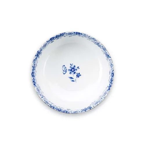 PiP Studio Royal White Schüssel 20 cm - Elegante 20 cm Schüssel aus hochwertigem Porzellan, ideal zum Servieren von Salaten, Beilagen oder Desserts. Teil der stilvollen Royal White Kollektion mit einzigartigen blauen und goldenen Mustern.