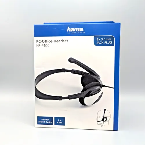 Büro Headset Kopfhörer Mikrofon 2x 3,5mm Klinke Hama HS-P100 PC NEU