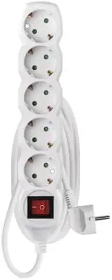 EMOS P1525R Steckdosenleiste, 5 Steckdosen, 5m, 1,5mm², Schalter, weiß (1922150508)