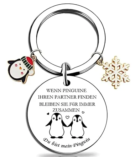RiTeDei Pinguin Geschenk Schlüsselanhänger Jahrestag Geschenk für Ihn Sie Partner Geschenke Pärchen Geschenke Hochzeitstag Geschenk Hochzeitsgeschenk Ostergeschenk