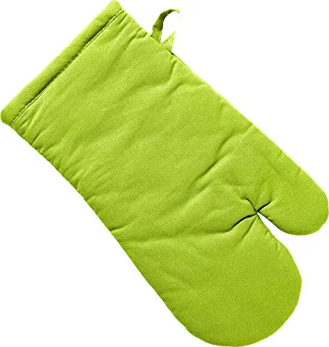 REDBEST Ofenhandschuh, Backofenhandschuh Seattle, 100% Baumwolle apfelgrün Größe 15x30 cm - innen hitzebeständige Wattierung, außen feines, glattes Gewebe, mit Schlaufe (weitere Farben)
