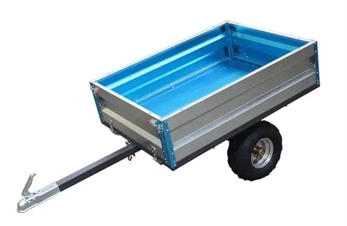 Kippanhänger Quad Rasentraktor Anhänger mit Luftreifen - Materialtransporter mit Kipp-Funktion und einer Nutzlast von 350 kg, ideal für den Einsatz im Garten- und Landschaftsbau.