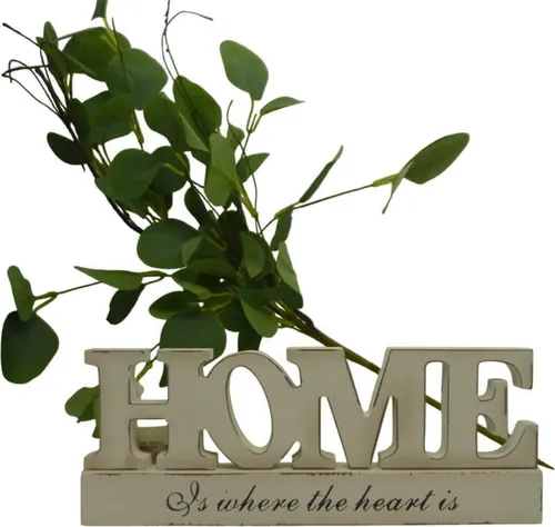Stilvoller, großer Schriftzug 'HOME' aus hochwertigem Holz in Shabby weiß