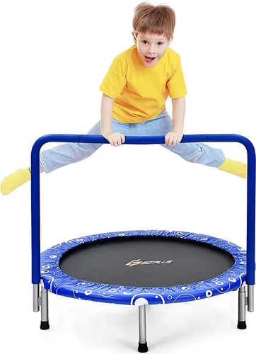 GOPLUS 92 cm Kinder Mini Trampolin mit Haltegriff