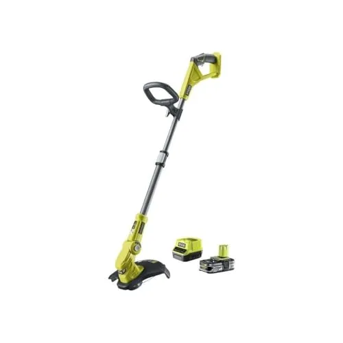 RYOBI Rasenkantenschneider – 18 V One+ – 1 LithiumPlus Akku 2,5 Ah – 1 Schnellladegerät – 1 Doppelkopf mit gezackten Klingen RLT183225FPK