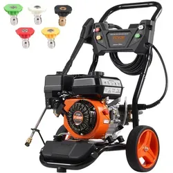 VEVOR Benzin Hochdruckreiniger 3950PSI - Zubehör für Gartengeräte, leistungsstarker Hochdruckreiniger mit 5 Düsensätzen für vielseitige Anwendungen und schnelle Reinigungsergebnisse.