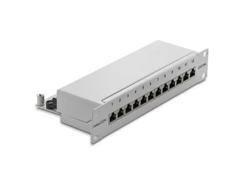deleyCON CAT 6a Patchpanel 12 Port von deleyCON
