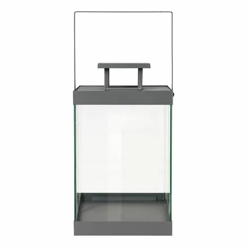 Blomus Laterne Grau, quadratisch - Dekoration, stilvolle Laterne aus Glas und Metall, ideal für stimmungsvolle Beleuchtung im Innen- und Außenbereich.