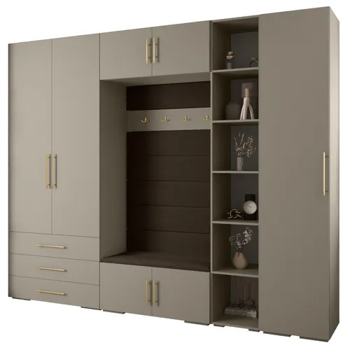 ABIKS MÖBEL Kompaktgarderobe INOVA 3 SATZ 11 – Elegantes Möbelset mit Kleiderstange und Regalen - Entdecken Sie die stilvolle Kompaktgarderobe INOVA 3 SATZ 11, ideal zur Aufbewahrung von Kleidung. Mit hochwertiger Verarbeitung und einfachem Aufbau bringt sie Ordnung und Eleganz in Ihr Zuhause.