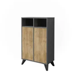 Vicco Midischrank Leano, Anthrazit/Bergeiche, 60 x 97 cm - Midischrank für kleine Badezimmer, bietet stilvollen Stauraum und sorgt für Ordnung. Modernes Design verwandelt Ihr Bad in eine Wohlfühloase.