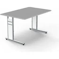 Form 4 Schreibtisch - Manuell höhenverstellbar, Grafit, 120 x 80 cm - Kinderschreibtische mit stufenloser Höhenverstellung von 680-820 mm, ideal für ergonomisches Arbeiten und Wachstum der Kinder, stabil und pflegeleicht durch melaminharzbeschichtete Tischplatte.