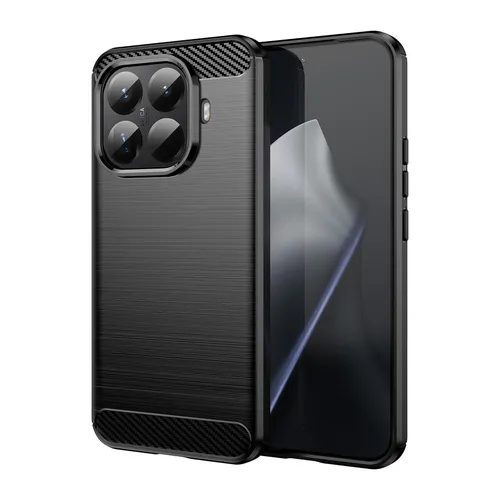 TPU Hülle für Xiaomi 15T Pro 5G Carbon Fiber Design Textur Schutz Cover Schwarz
