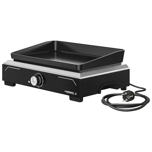 Campingaz Plancha Electric 1 XD Elektrogrill - BBQs & Grills - Kompakter Elektrogrill aus Gusseisen mit 1.350 cm² Grillfläche, ideal für Balkon und Terrasse. Leicht zu reinigen und leistungsstark mit 2.100 W.