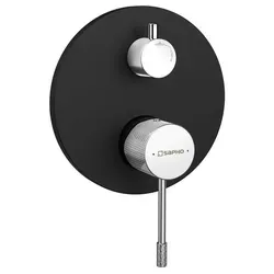 Solaria Unterputz-Duscharmatur, 2 Wege, schwarz matt/Chrom