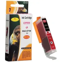 Kompatibel Canon CLI-571 XL, 0333C001 Magenta Tintenpatrone (Einzelpatrone, 9055)