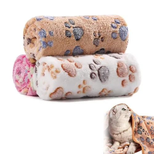 Kexayo 3 Stück Katzendecke, 60 X 40cm Katzendecke Für Katzen, Hunde Katzen, Kuscheldecke Hund Waschbar Und Flauschig Weiche Und Warme Decken Haustiere für Kleine Mittlere, Haustierdecke Schlafmatte