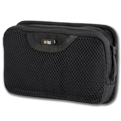 M-Tac Moduuläre Reißverschluss-Tasche mit Netzfach für Rucksäcke und Taschen, Cordura 1000D, kompatibel mit Velcro-Panels, ideal für EDC & Organisation von Ausrüstung, 19 x 13 cm, Black