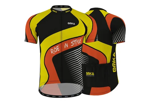 OMKA Radtrikot ME-3014 Schwarz/Gelb Herren Racing Performance Radtrikot mit Sublimationsdruck M