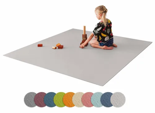 Ehrenkind Spielmatte Krabbelmatte Rutschfest - Made in Germany - Hochwertige Krabbelmatte für Babys, rutschfest und komfortabel. Ideal für sicheres Spielen und Krabbeln. Maße: 180x180 cm, hellgrau.
