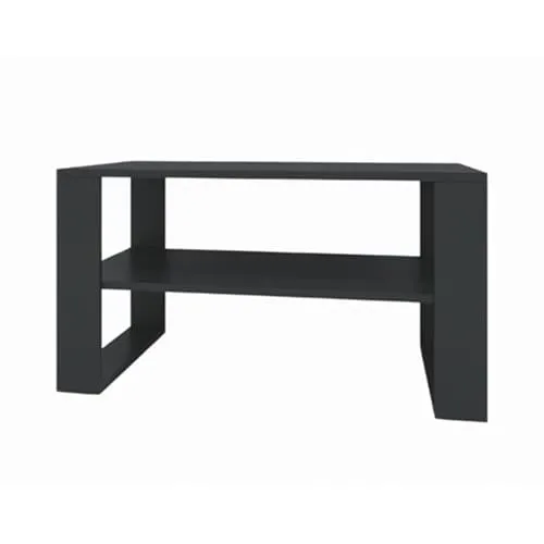 SerwisBox Moderner Couchtisch, 90 cm x 58 cm x 50 cm, Anthrazit, Minimalistisches Design, Wohnzimmertisch