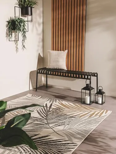 benuta Nest Teppich Cleo - Schwarz 80x150 cm - Teppich für drinnen und draußen, wetterbeständig und pflegeleicht, ideal für Wohnzimmer, Schlafzimmer oder Terrasse.