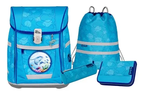 McNeill Schulranzen-Set TENERO, 5tlg. - Kollektion 2024 (BUBBLE) - Schulranzen für Kinder, ideal für schmalere Körper, mit verstellbaren Tragegurten und geräumigem Hauptfach für optimale Organisation.