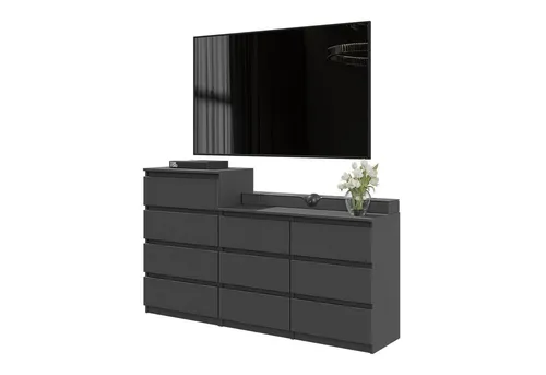 Furnica Kommode GABRIEL 6+4 Schubladen – Anthrazit Grau, Modernes Design - Stylische Kommode mit 10 Schubladen und Vollauszug, ideal für eine optimale Raumnutzung. Mit modernem, mattem Finish und robustem Material für langlebigen Einsatz.
