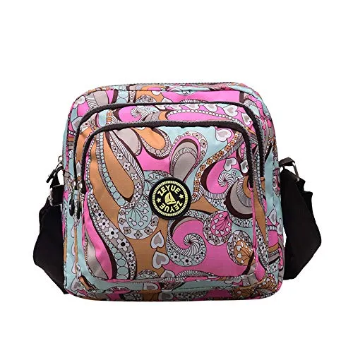 whatUneed Mama Umhängetasche, Leichte Umhängetasche Nylon Wasserdichte Messenger Bags für Frauen, Multi Pocket Handtasche für Damen und Mädchen