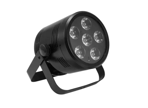 EUROLITE AKKU PAR 6 QCL - Akku-LED-Scheinwerfer mit RGBW-Farbmischung - Effektstrahler mit 6 leistungsstarken 4-W-RGBW-LEDs, bis zu 12 Stunden Betriebszeit und bequemer IR-Fernbedienung für kreative Lichtgestaltung.