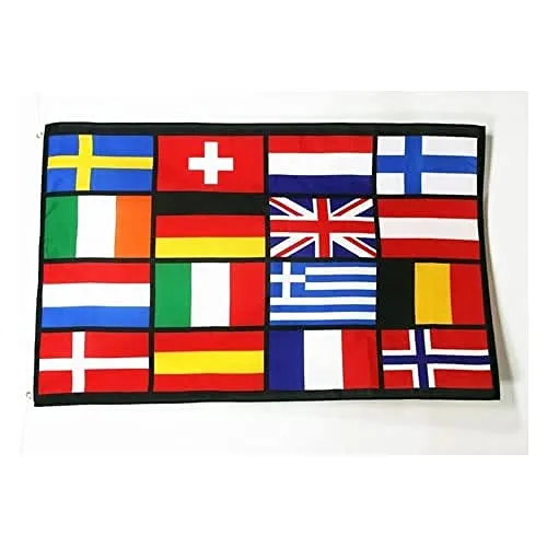 AZ FLAG - Flagge Europäischen Ländern - 150x90 cm - Europa Fahne 100% Polyester mit Messing-Ösen - 110g