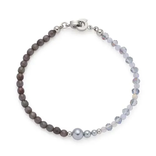 Produktbild JEWELS BY LEONARDO Armband Clip & Mix Manon – Eleganter Schmuck aus Edelstahl mit Glasperlen