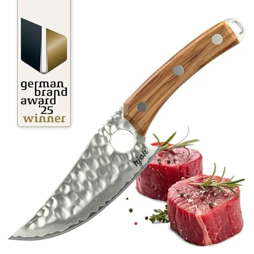 kjøk Premium 67 Schichten Damastmesser 62±2 HRC japanischer AUS-10 Stahl Kern Kochmesser mit Loch Damaststahl Messer mit Olivenholzgriff Küchenmesser scharf perfekt zum Schneiden und Zerkleinern