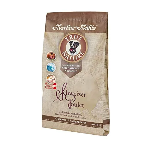 Markus-Mühle True Nature Hundefutter 15 kg - Hundefutter für gesunde Ernährung, reich an hochwertigen Inhaltsstoffen und ideal für aktive Hunde.