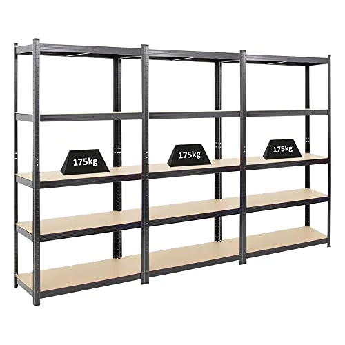 PROREGAL Mega Deal 3X Schwerlastregal Ragnar 180x90x40 cm - Lagerregale mit 175 kg Fachlast, ideal für Garagen und Werkstätten. Robuste Stahlkonstruktion und flexibles Design für individuelle Lagerlösungen.