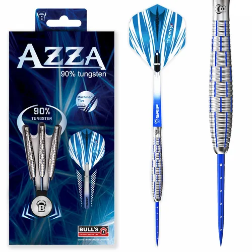 BULL'S Azza Steel Dart 24 Gr. | Profi Dartpfeil für Steeldart - Pfeile für Steeldart mit 24 g Gewicht, ideal für präzises Werfen und optimalen Grip in Silber, perfekt für Wettkämpfe und ambitionierte Spieler.