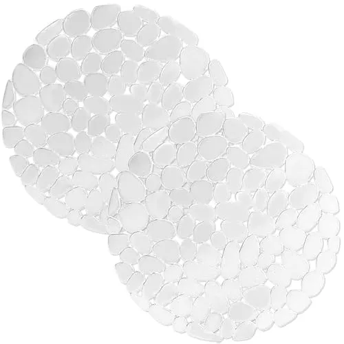 Echehi 2er-Pack Spülbeckeneinlage, 29 x 29 cm Selbst Zugeschnittene Spülbeckenmatte für Küchenspülen, Schnell Ablaufende Spülbecken Matte für Geschirr, Glaswaren, Gemüse. Transparent