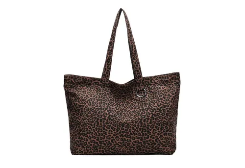 ITALYSHOP24 Schultertasche XXL Damen Leo Tasche Shopper Canvas Tote Bag Weekender Beuteltasche, Leopard Print Umhängetasche Tragetasche Shopping Henkeltasche Reise
