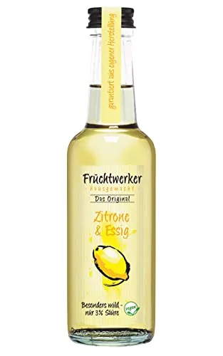 Fruchtwerker | Zitrone & Essig | Mit Saft aus echten Früchten | 250ml Glasflasche