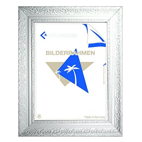 Barockrahmen weiß fein verziert 466 BIA, Wechselrahmen 30x40 cm
